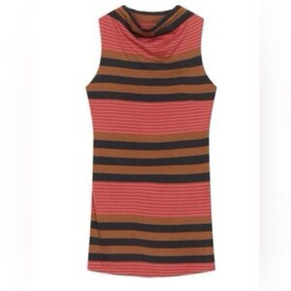 Patagonia Kamala Striped Sleeveless Dress Cowl Neck Size S